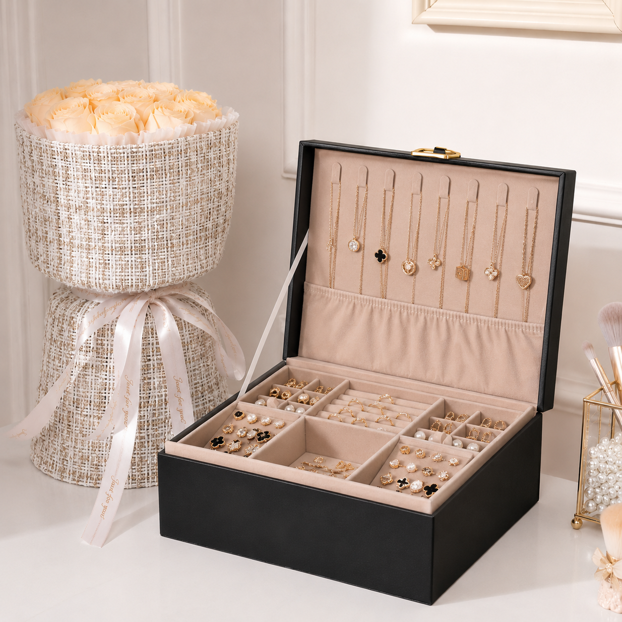 2-Tier Storage Tray for Jewelry Organization - Mother's Day Gift