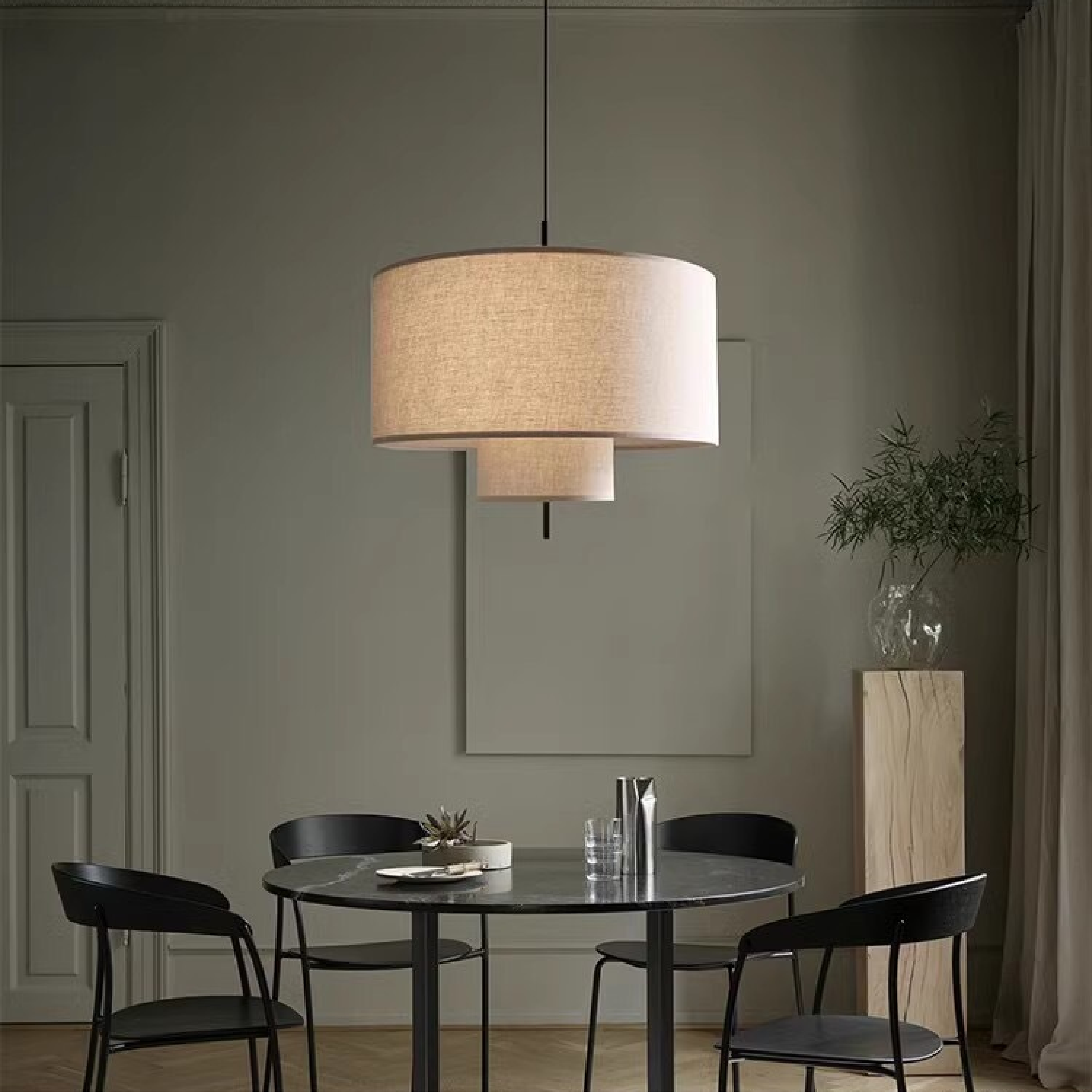 Sleek Silk Hanging Light Fixture
