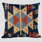 Geometric Ethnic Patterned Kilim Throw Pillow Cover