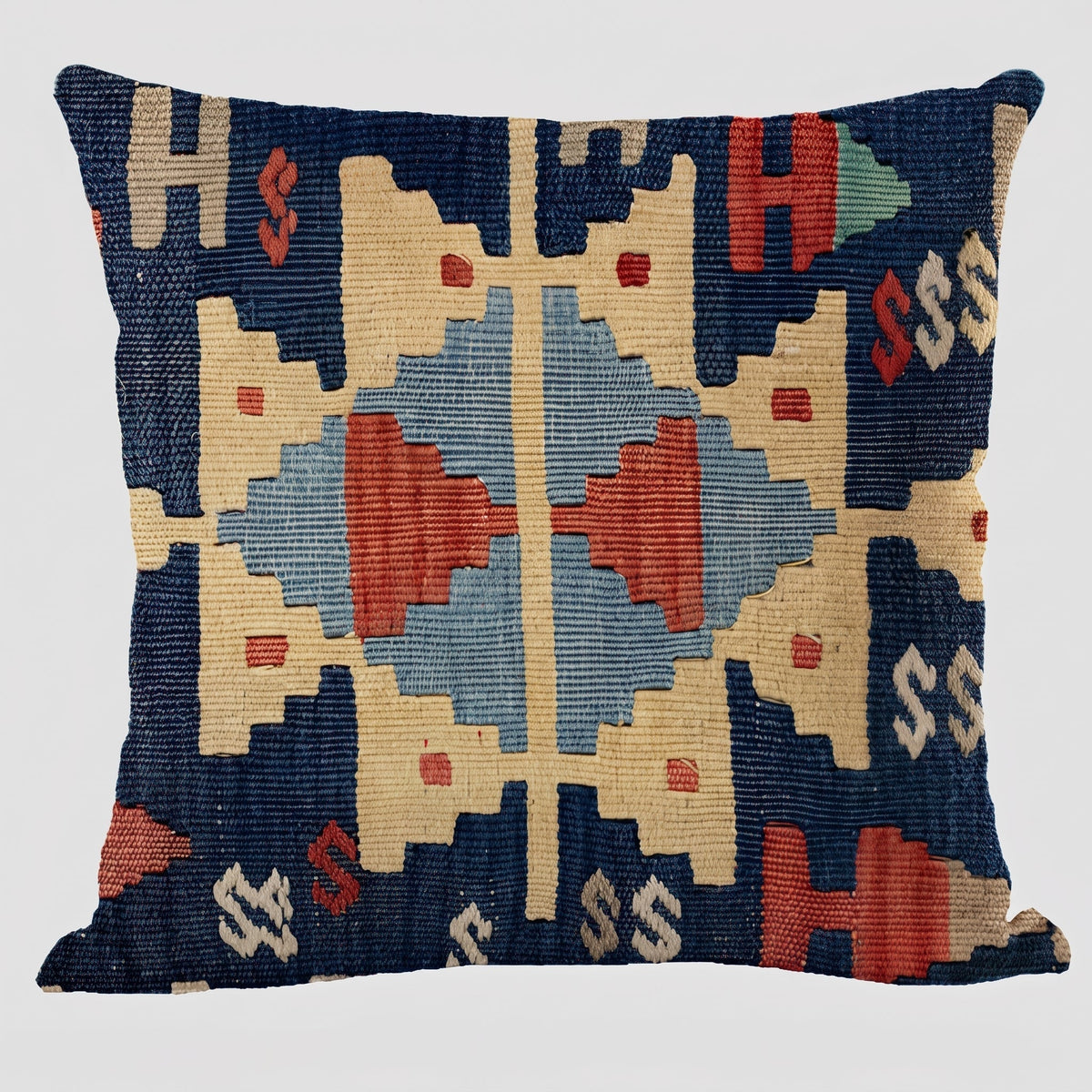 Geometric Ethnic Patterned Kilim Throw Pillow Cover