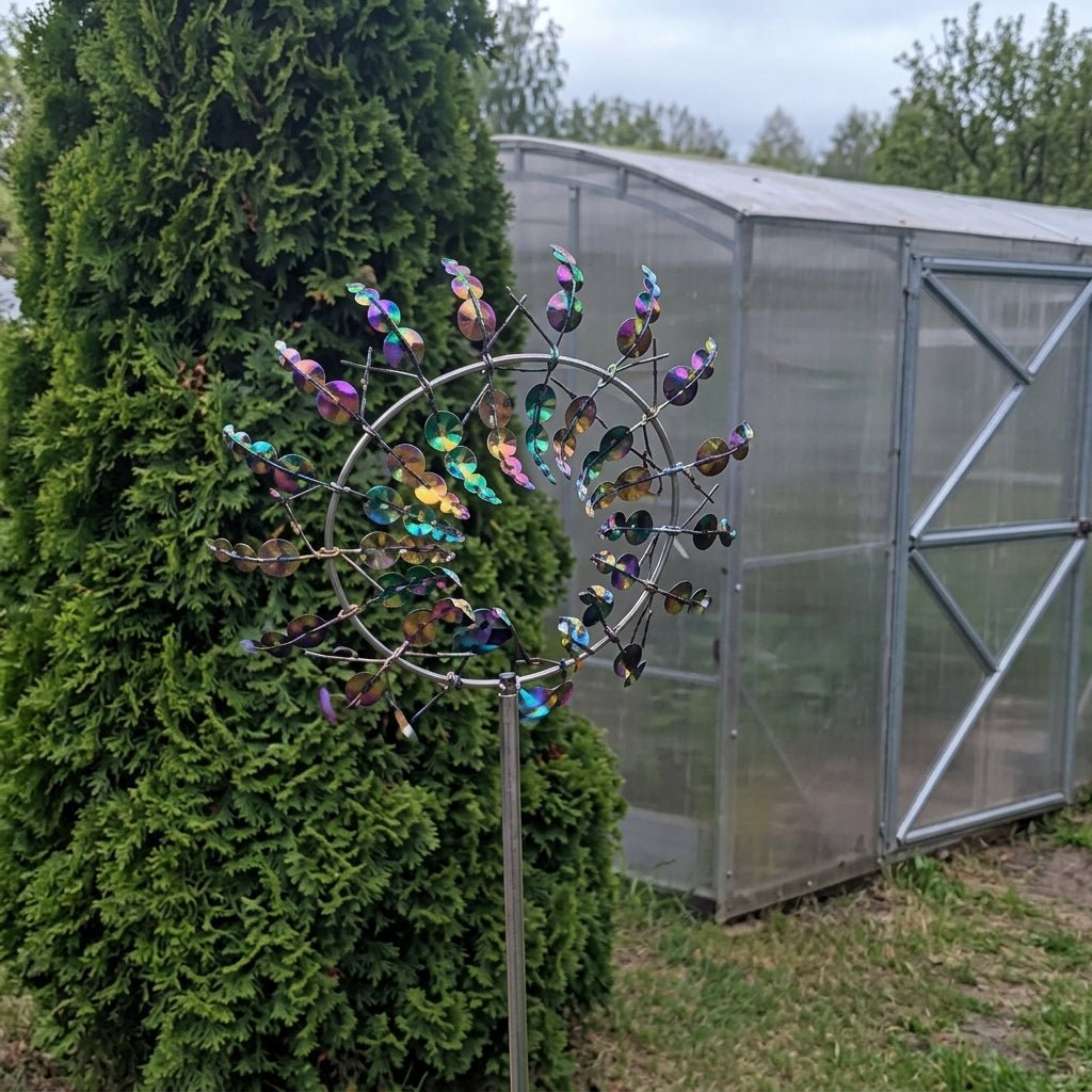 Double Wheel Kinetic Metal Garden Wind Spinner