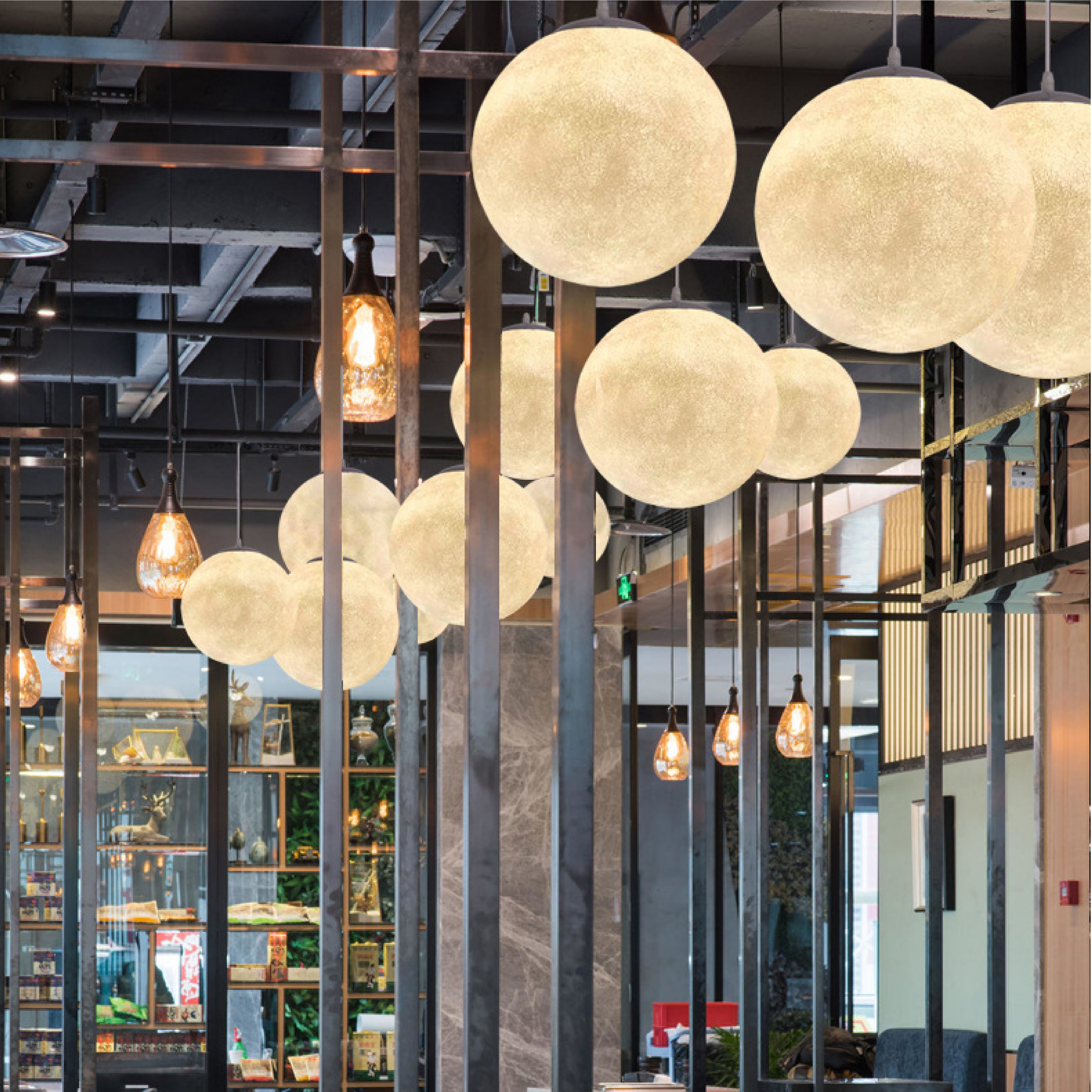 Moon Pendant Light with Lunar Glow