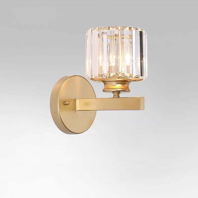 Contemporary Iron and Glass Wall Sconce Light Fixture