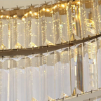 Ceiling Light Fixture with Round Crystal Design and Elegant Gold Finish