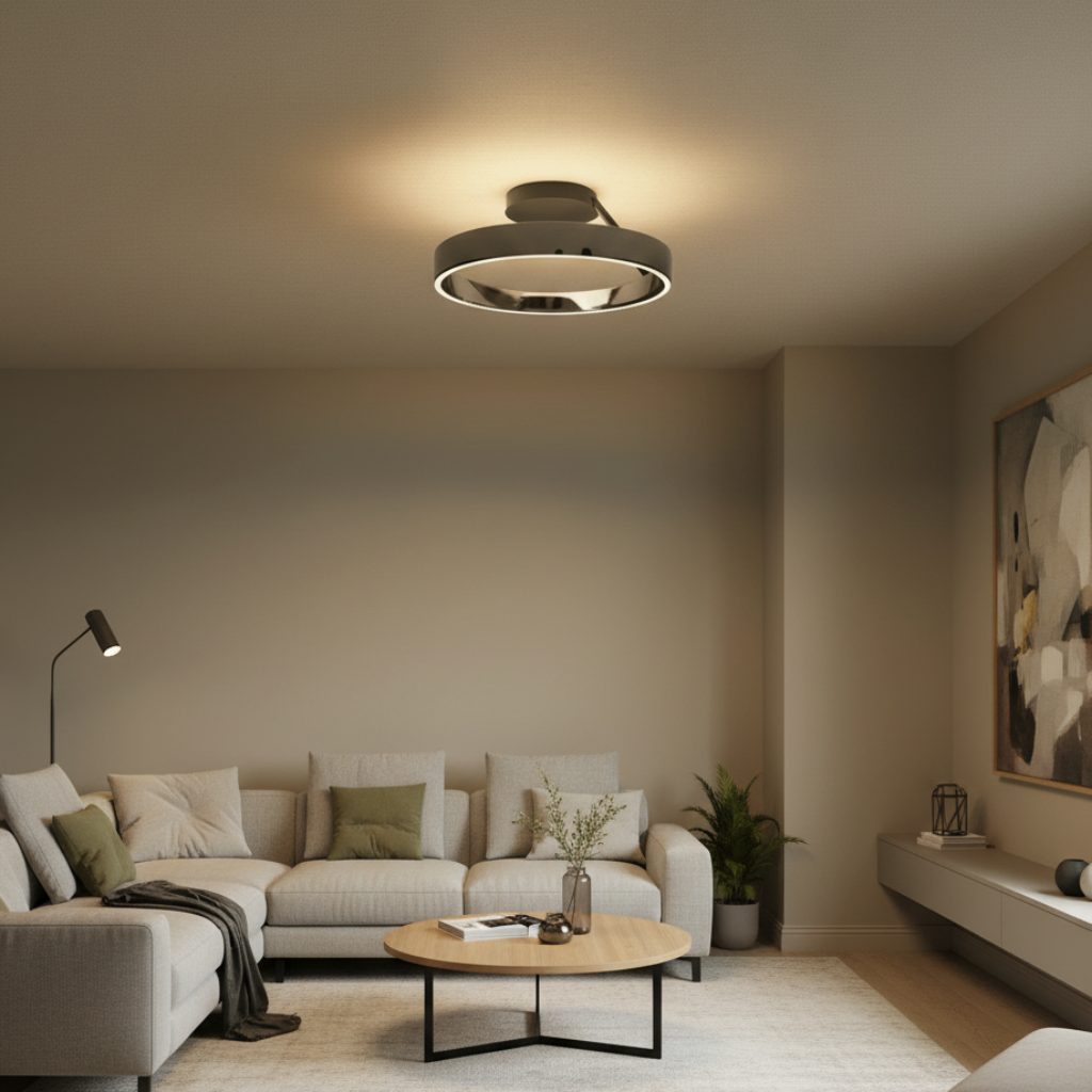 Round Flush Mount Ceiling Light with LED Illumination