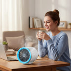 Portable Cooling Fan with LED Lights and Ice Packs for Rooms