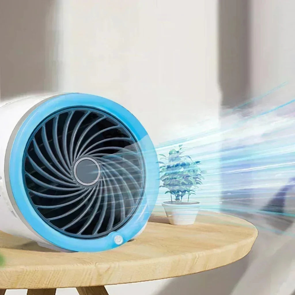 Portable Cooling Fan with LED Lights and Ice Packs for Rooms