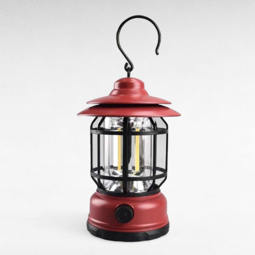 LED Lantern for Camping – Rechargeable with Metal Cage and Hook