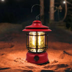 LED Lantern for Camping – Rechargeable with Metal Cage and Hook