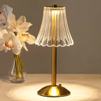 Touch-Sensitive Crystal Table Lamp with Gold Accent Finish