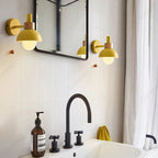 Minimalist Wall Lamp with Wood Accent and Pull Switch