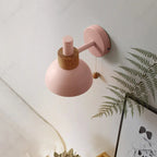 Minimalist Wall Lamp with Wood Accent and Pull Switch