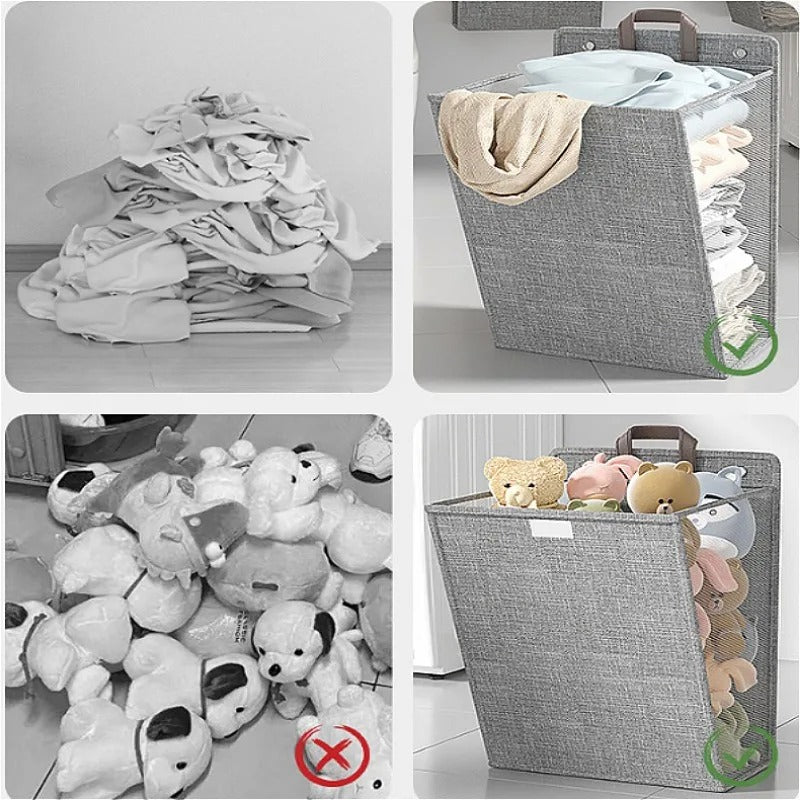 Foldable Wall-Mounted Laundry Basket – Adhesive Clothes Hamper & Organizer