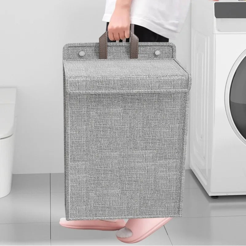 Foldable Wall-Mounted Laundry Basket – Adhesive Clothes Hamper & Organizer