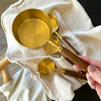 Wooden Handle Measuring Spoon and Cup Set