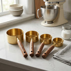 Wooden Handle Measuring Spoon and Cup Set