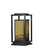 Black Cage Design Solar Lamp for Outdoor Post Illumination