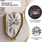 Roman Numeral Wall Clock with Decorative Melting Design