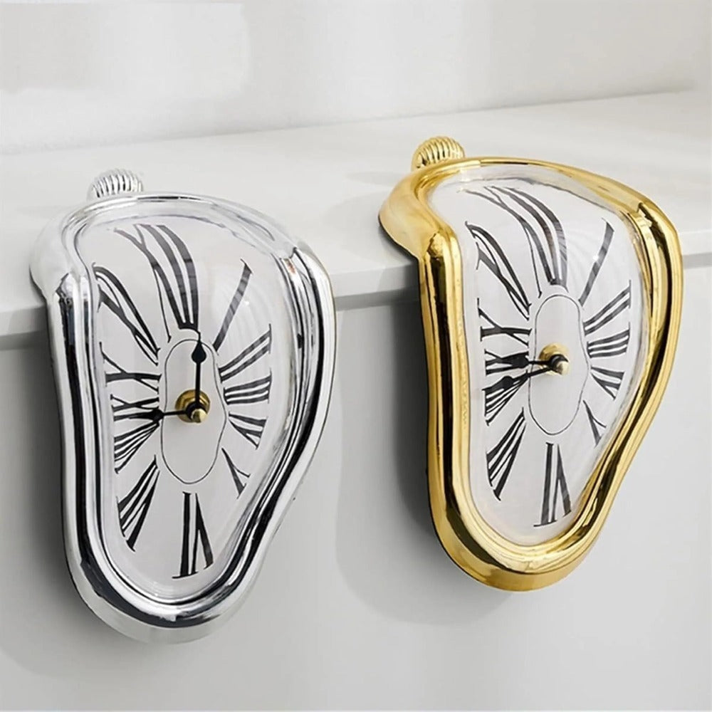 Roman Numeral Wall Clock with Decorative Melting Design