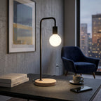 Curved Metal Arm Table Lamp – Minimalist Design
