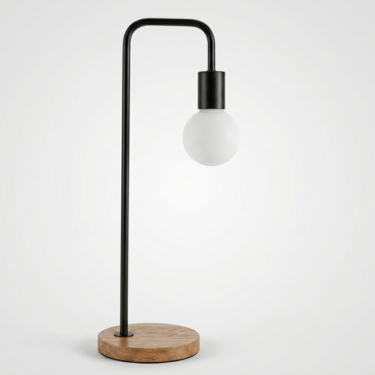 Curved Metal Arm Table Lamp – Minimalist Design