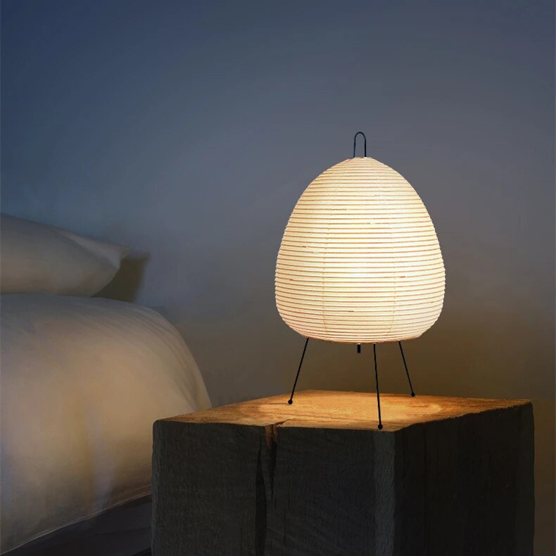Zen Minimalist Table Lamp with Japanese Rice Paper Design