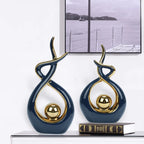 Abstract Twisted Design Decor with Gold Highlights