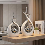 Abstract Twisted Design Decor with Gold Highlights