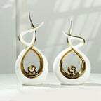 Abstract Twisted Design Decor with Gold Highlights
