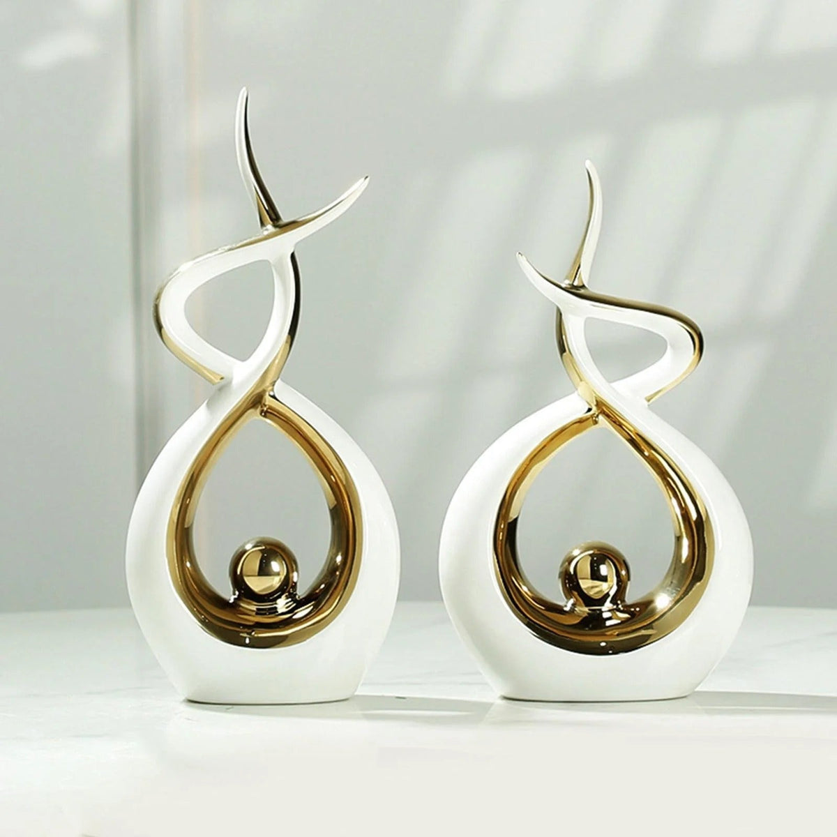 Abstract Twisted Design Decor with Gold Highlights