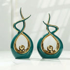 Abstract Twisted Design Decor with Gold Highlights