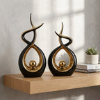 Abstract Twisted Design Decor with Gold Highlights