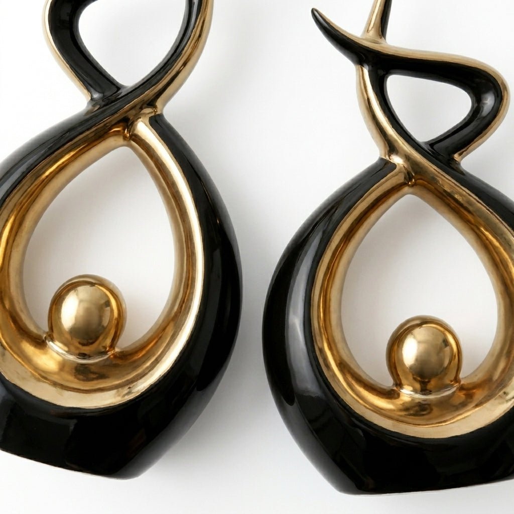 Abstract Twisted Design Decor with Gold Highlights