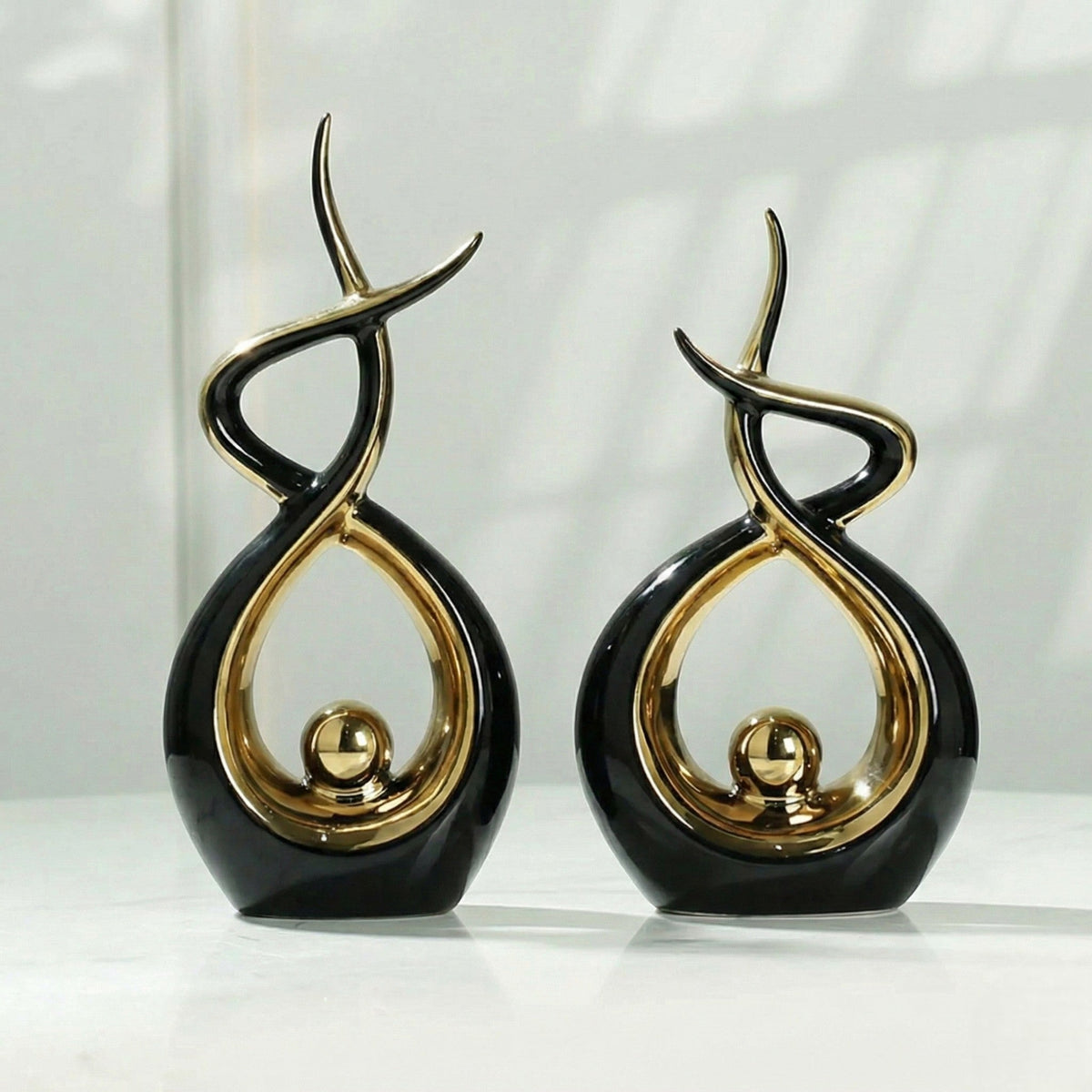 Abstract Twisted Design Decor with Gold Highlights