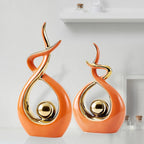 Abstract Twisted Design Decor with Gold Highlights