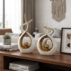 Abstract Twisted Design Decor with Gold Highlights