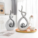 Abstract Twisted Design Decor with Gold Highlights