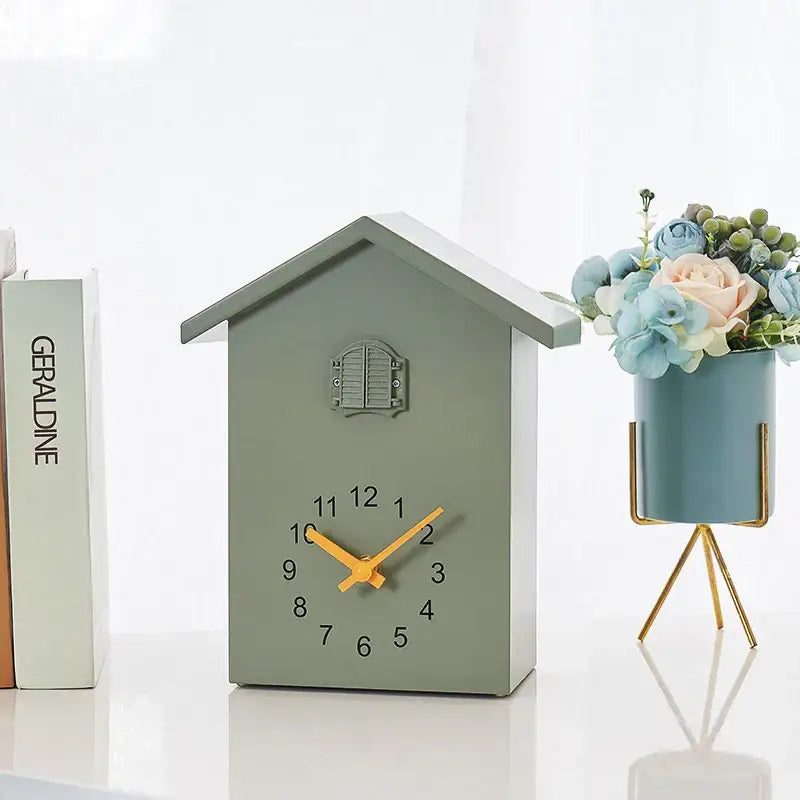 Cuckoo Wall Clock in House Design with Pendulum Feature