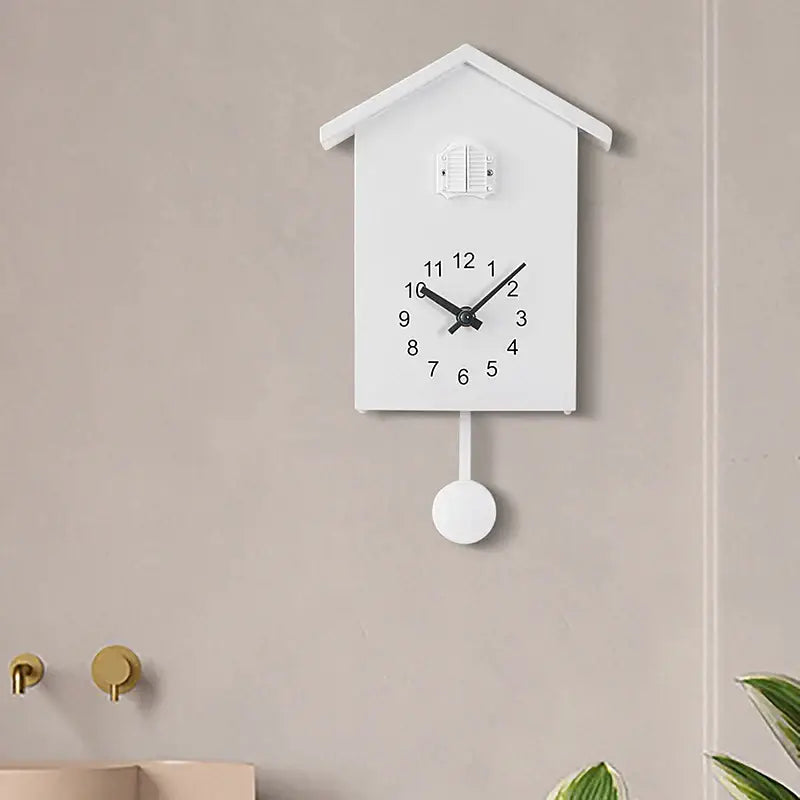 Cuckoo Wall Clock in House Design with Pendulum Feature