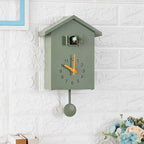 Cuckoo Wall Clock in House Design with Pendulum Feature