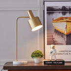 Adjustable Shade Desk Lamp in Elegant Gold Finish