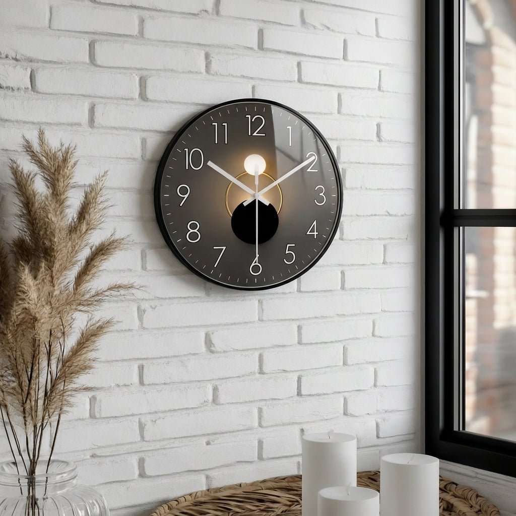 3D Ball Detail Round Wall Clock in Contemporary Style