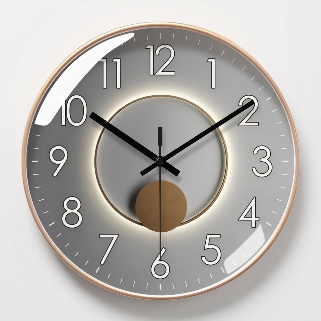 3D Ball Detail Round Wall Clock in Contemporary Style