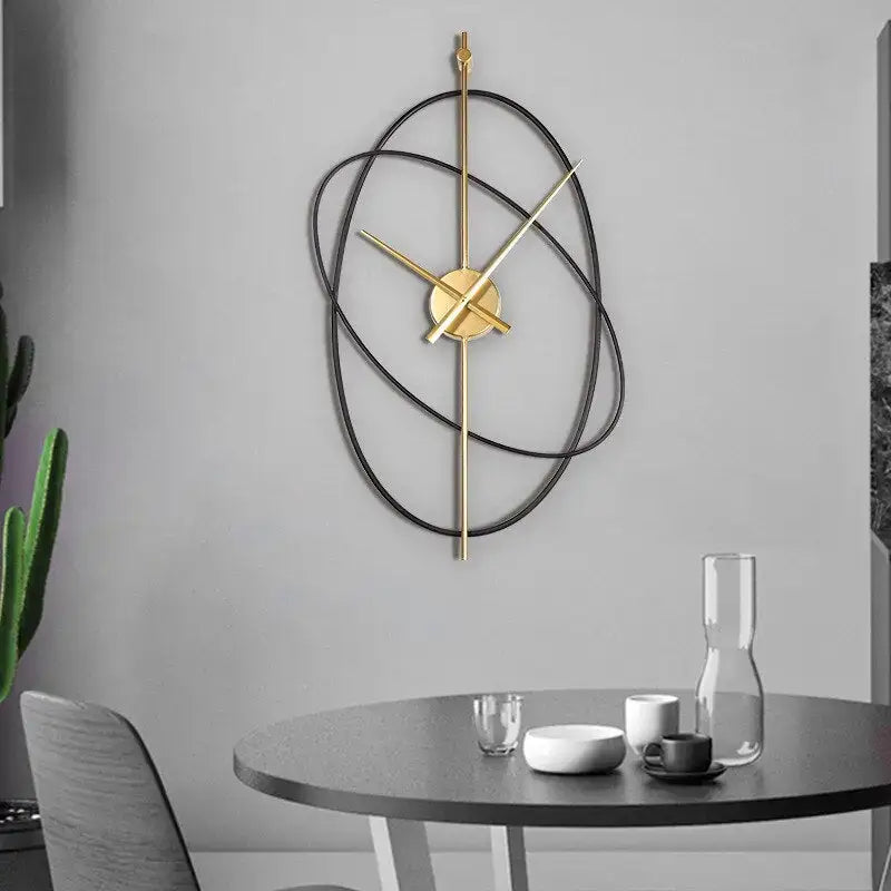 Abstract Metal Wall Clock in Gold Design