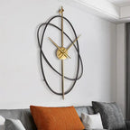 Abstract Metal Wall Clock in Gold Design