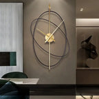 Abstract Metal Wall Clock in Gold Design