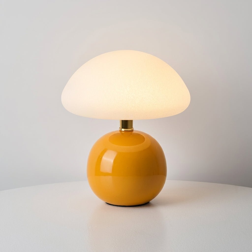 Dome-Shaded Mushroom Lamp with Round Base