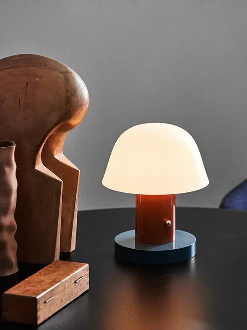 Contemporary LED Desk Lamp with Rechargeable Mushroom Design