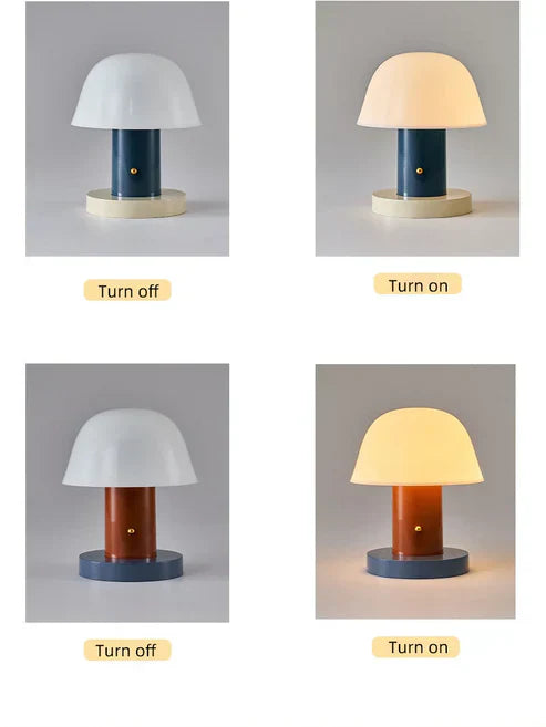 Contemporary LED Desk Lamp with Rechargeable Mushroom Design