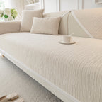 Textured Wave Sofa Slipcover with Non-Slip Design and Contrast Edging